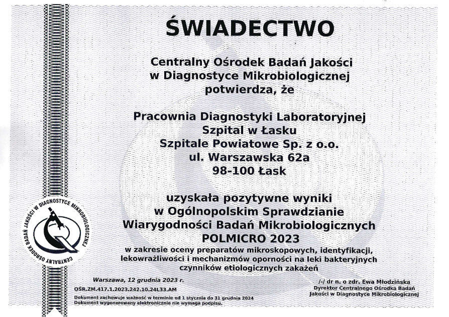 CERTYFIKAT DIAGNOSTYKA MIKRO
