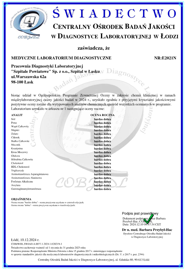 CERTYFIKAT LAB