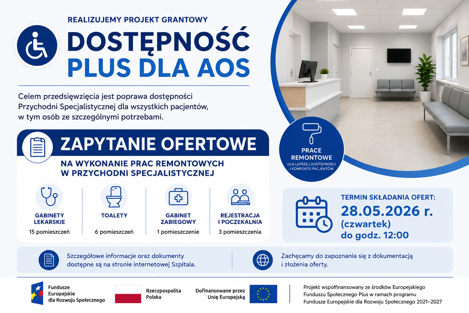 Ogłoszenie o zapytaniu ofertowym na prace remontowe w Przychodni Specjalistycznej