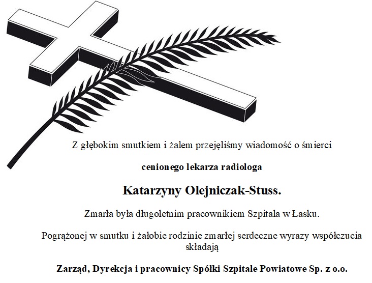 Z wielkim smutkiem żegnamy lekarza Katarzynę Olejniczak-Stuss